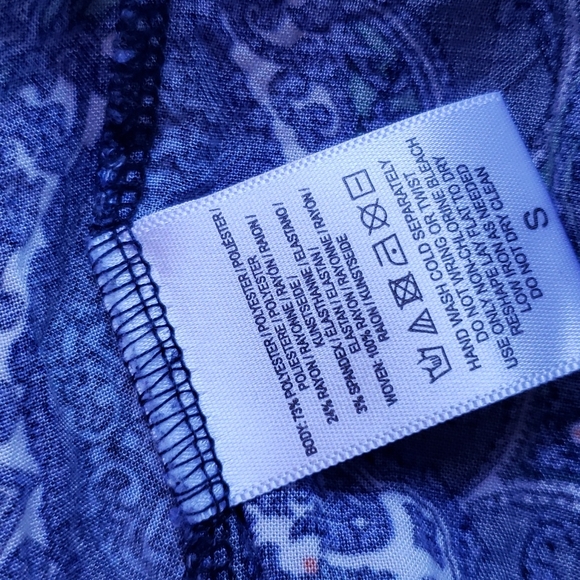 119 POSTMARK Anthropologie Layered Ginny Pullover Top sz S Women's Striped Geo - Picture 8 of 11